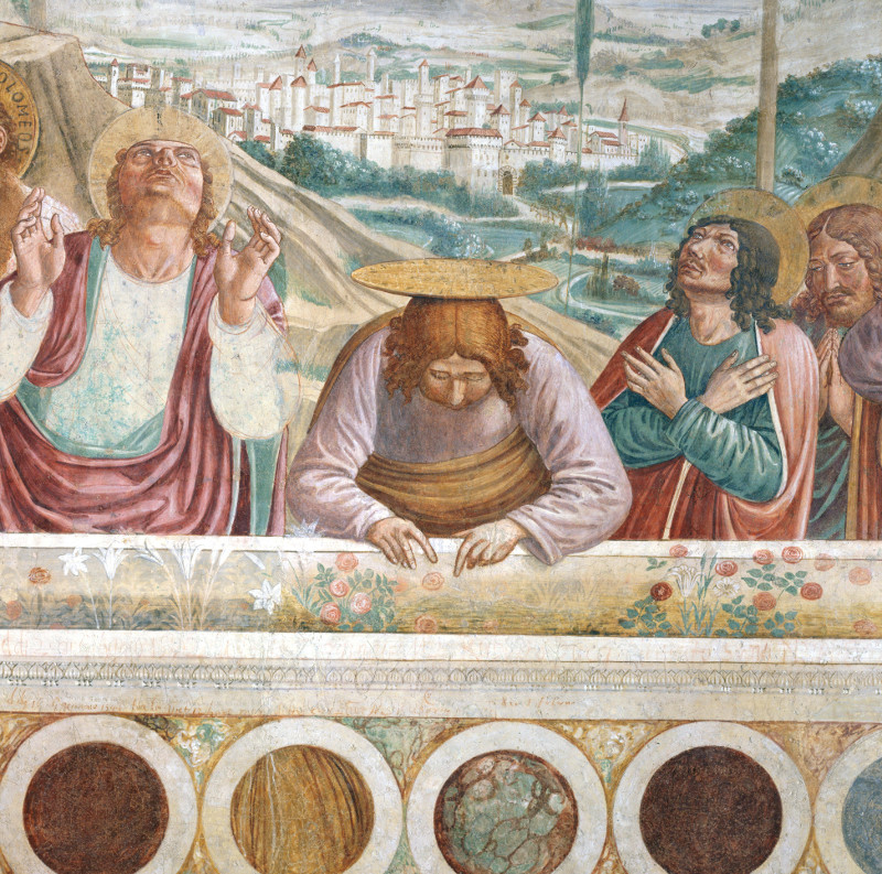 Particolare di Assunzione della Vergine al cielo, tabernacolo della Madonna della Tosse, Museo Benozzo Gozzoli, Castelfiorentino.