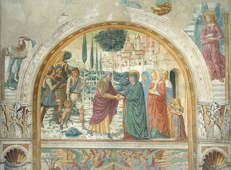 L'Incontro di Gioacchino e Anna presso la Porta Aurea, tabernacolo della Visitazione, Museo Benozzo Gozzoli, Castelfiorentino