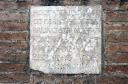 Antica lapide commemorativa apposta al tabernacolo della Madonna della Tosse - Recante il nome di Benozzo e la data di esecuzione del 24 dicembre 1484