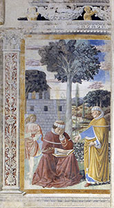 Agostino legge la lettera di San Paolo ai Romani e si converte, chiesa di Sant'Agostino, San Gimignano.
