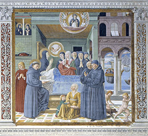 Morte di Santa Monica, chiesa di Sant'Agostino, San Gimignano.