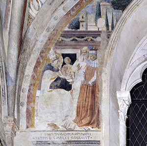La disputa con l’eretico Fortunato, chiesa di Sant'Agostino, San Gimignano.