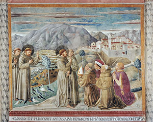 La Predica agli uccelli e la Benedizione di Montefalco, chiesa di San Francesco, Montefalco