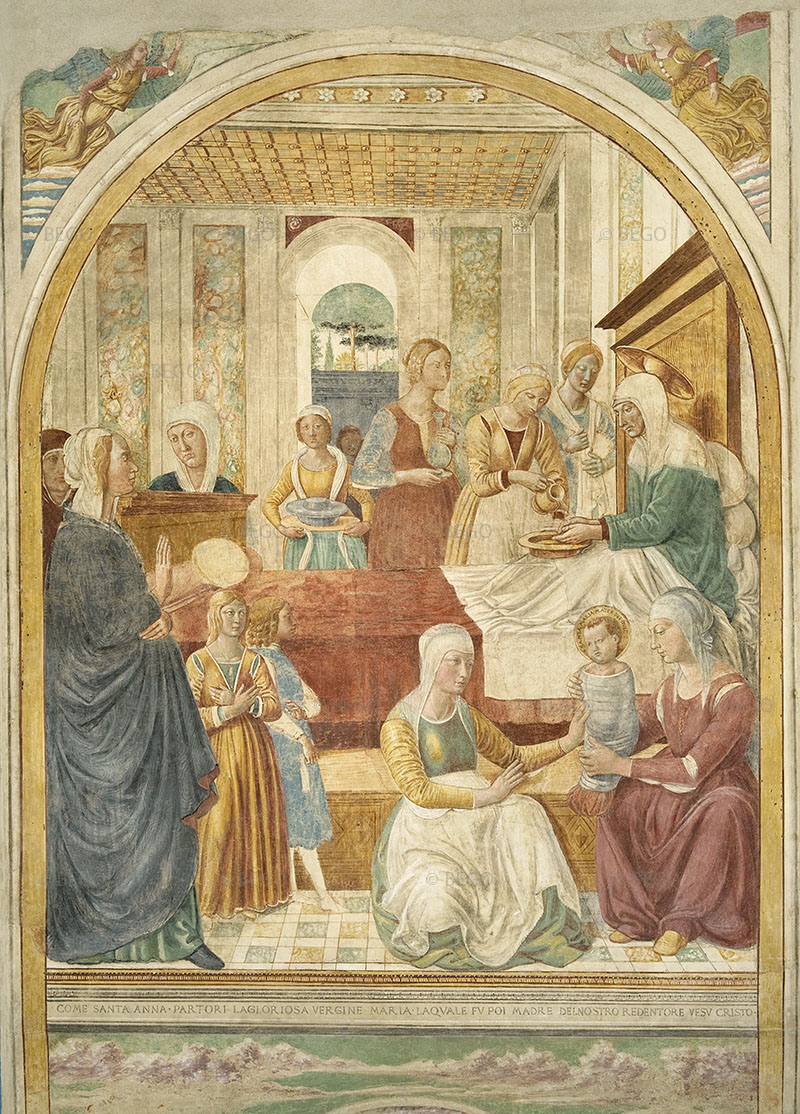 Natività della Vergine, tabernacolo della Visitazione, Museo Benozzo Gozzoli, Castelfiorentino
