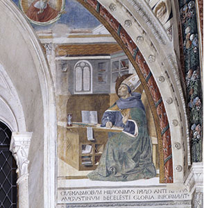 La visione di San Girolamo a Agostino, chiesa di Sant'Agostino, San Gimignano.