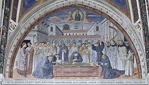 I funerali di Agostino, chiesa di Sant'Agostino, San Gimignano.