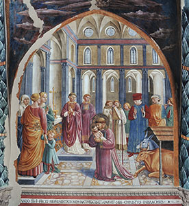 Il presepe di Greccio, chiesa di San Francesco, Montefalco