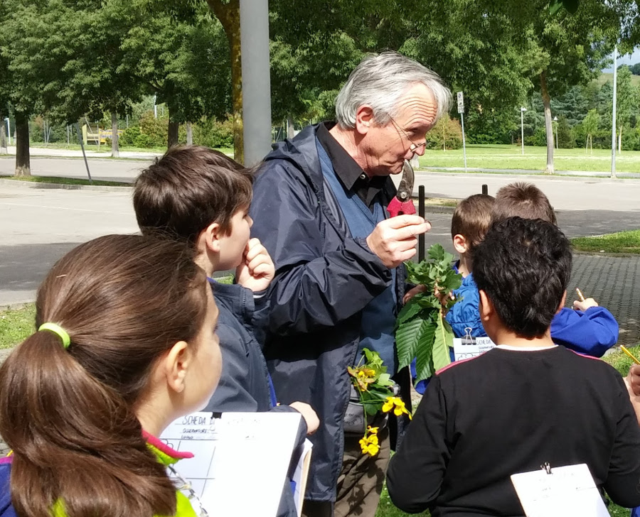 bambini che osservano la natura del territorio