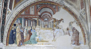 Agostino consacrato vescovo benedice il popolo di Ippona