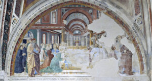 Agostino consacrato vescovo benedice il popolo di Ippona