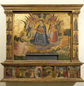Madonna che porge la cintura a San Tommaso e storie della Madonna nella predella