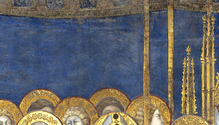 Maestà di Lippo Memmi, dettaglio del cielo